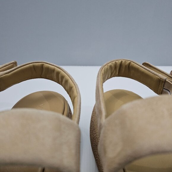 Vince Laguna Platform Slingback Sandal Womens 9.5 Blonde Suede Two Band NEW - Picture 7 of 13